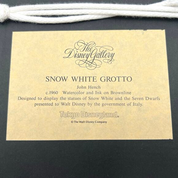 The Disney Gallery Snow White Grotto Watercolor by John Hench 1960 w/ COA Tokyo - Picture 10 of 14